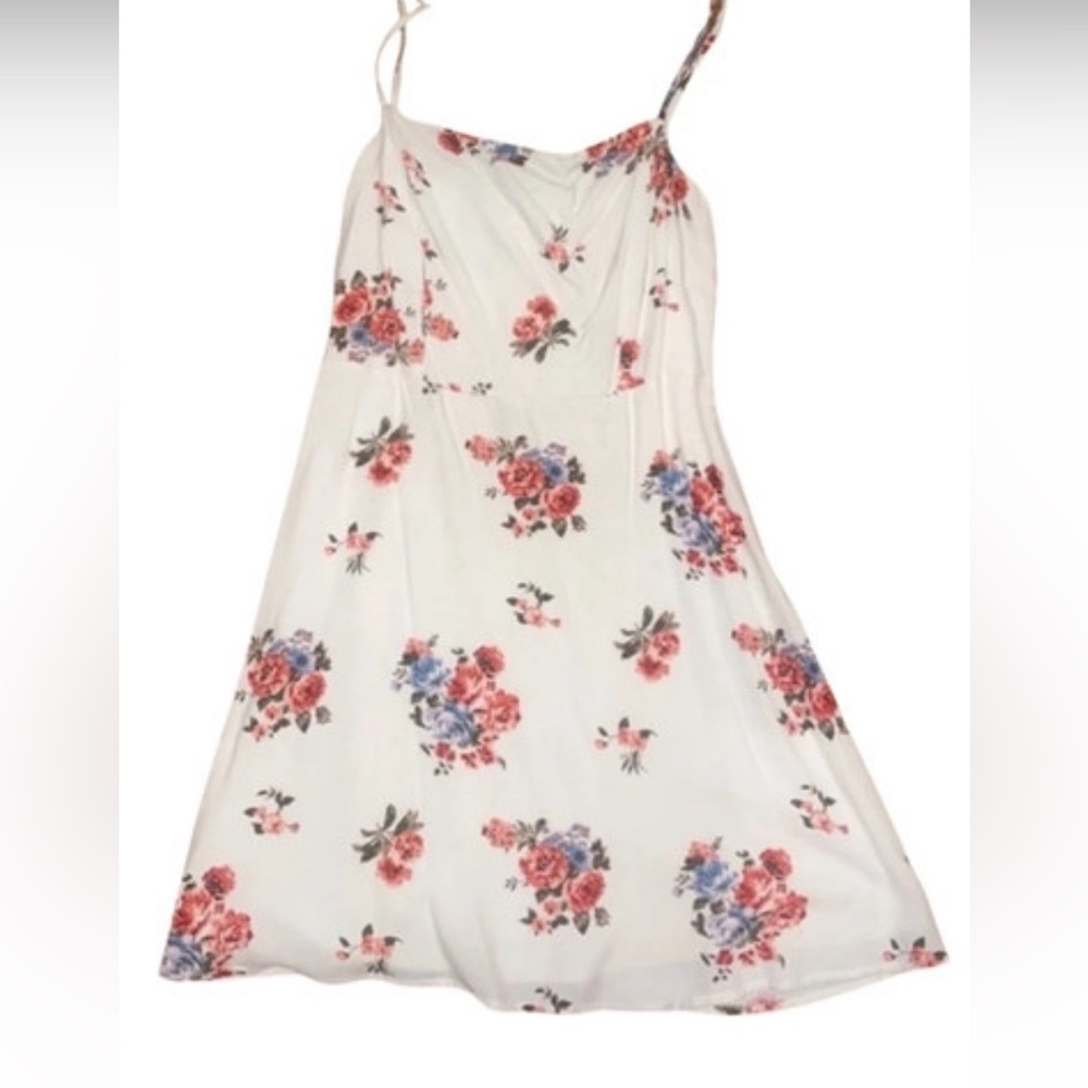 Floral white midi dress